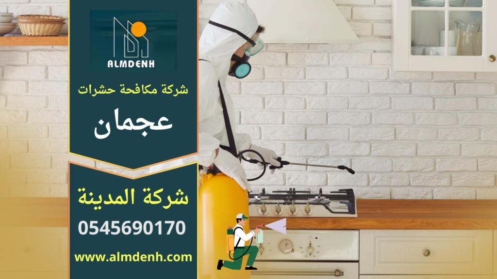 صورة توضح فريق شركة مكافحة حشرات في عجمان يقوم برش مبيدات آمنة داخل منزل للتخلص من الصراصير والحشرات نهائيا.