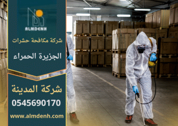 صورة توضح فنيًا يقوم برش مبيدات داخل منزل في الجزيرة الحمراء، مما يبرز أهمية خدمات شركة مكافحة حشرات في الجزيرة الحمراء للتخلص من الحشرات بسرعة وأمان.