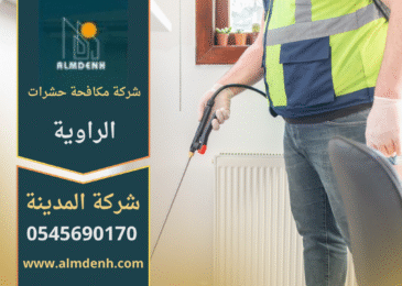 فريق عمل محترف من شركة مكافحة حشرات الراوية يستخدم معدات حديثة وآمنة للقضاء على الحشرات في المنازل والمكاتب.