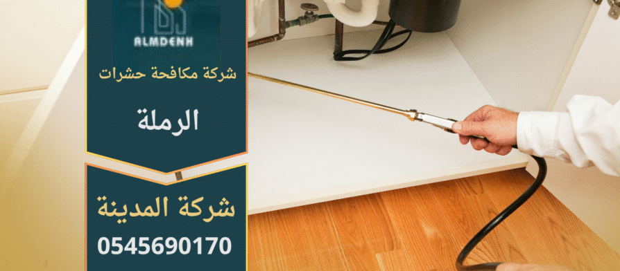 فريق متخصص من شركة مكافحة حشرات في الرملة يستخدم معدات حديثة لرش المبيدات داخل منزل لضمان بيئة خالية من الحشرات.