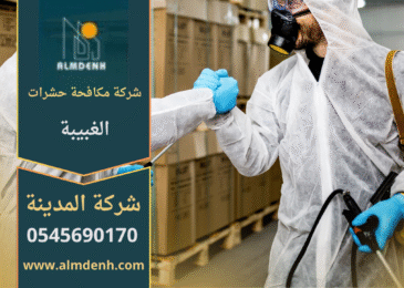 فريق عمل محترف يستخدم معدات حديثة أثناء تقديم خدمات شركة مكافحة حشرات الغبيبة داخل أحد المنازل لضمان القضاء الكامل على الحشرات.
