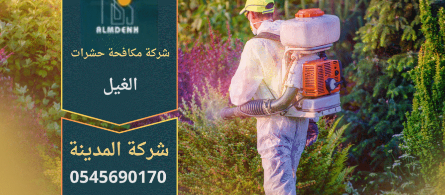 صورة توضح فنيًا يقوم برش مبيدات داخل منزل في الغيل، مما يبرز أهمية خدمات شركة مكافحة حشرات في الغيل للتخلص من الحشرات بكفاءة وأمان.