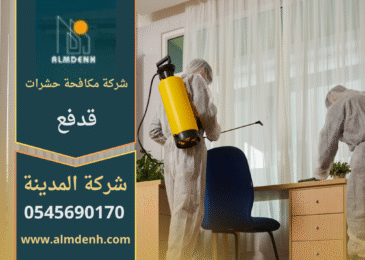 فريق من شركة مكافحة حشرات في قدفع ينفذ عملية رش مبيدات آمنة داخل منزل لضمان بيئة خالية من الحشرات.