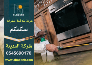 فريق متخصص من شركة مكافحة حشرات في سكمكم ينفذ عملية رش احترافية داخل منزل باستخدام معدات آمنة ومعتمدة.