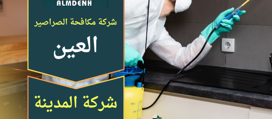 صورة فني متخصص من شركة مكافحة الصراصير في العين يستخدم معدات احترافية لرش الصراصير داخل منزل في العين.