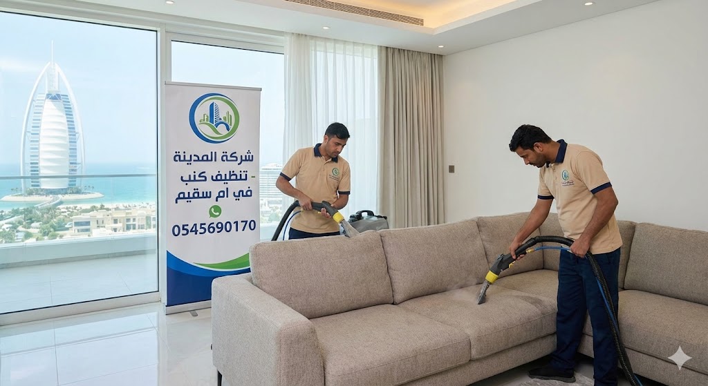 فريق شركة المدينة يقوم بغسيل وتطهير المجالس بالبخار في فيلا فاخرة، بصفتها أفضل شركة تنظيف كنب في ام سقيم، لإزالة البقع وحماية الأقمشة (0545690170).