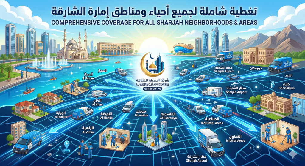 مناطق التغطية خدمة التنظيف في الشارقة