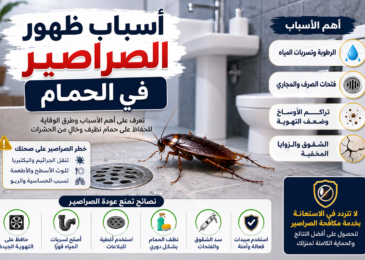 اسباب ظهور الصراصير في الحمام