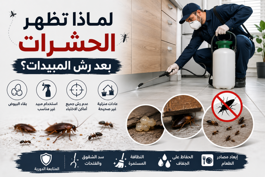لماذا تظهر الحشرات بعد الرش